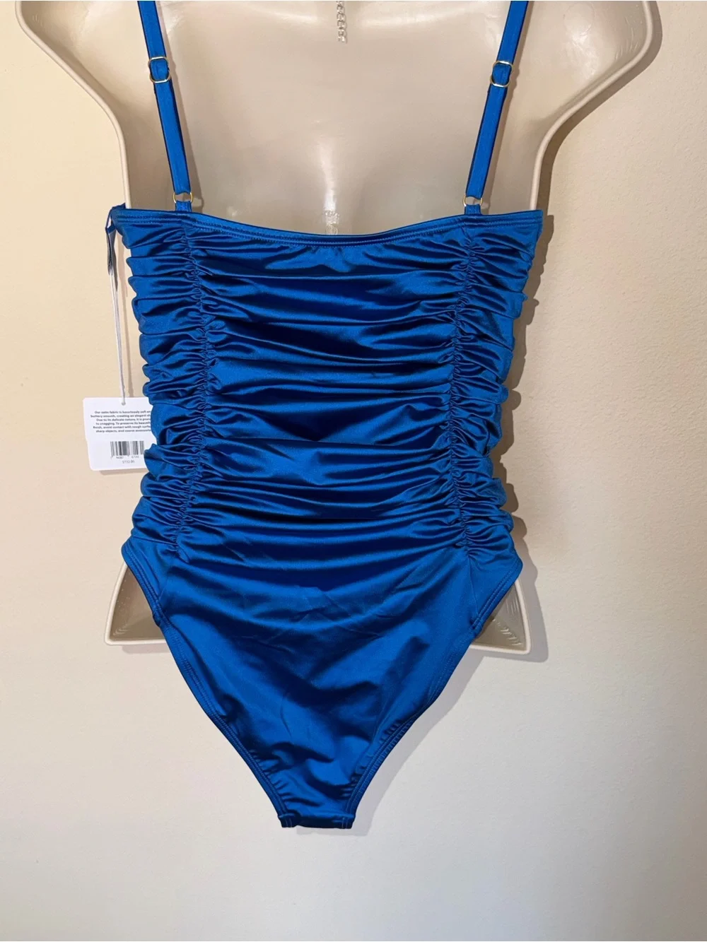 NWT Satin Tsunami Cobalt Sky Blue B swim Swimsuit Size Medium